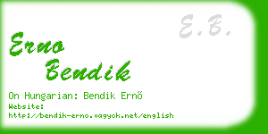 erno bendik business card