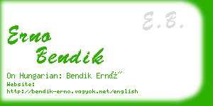 erno bendik business card